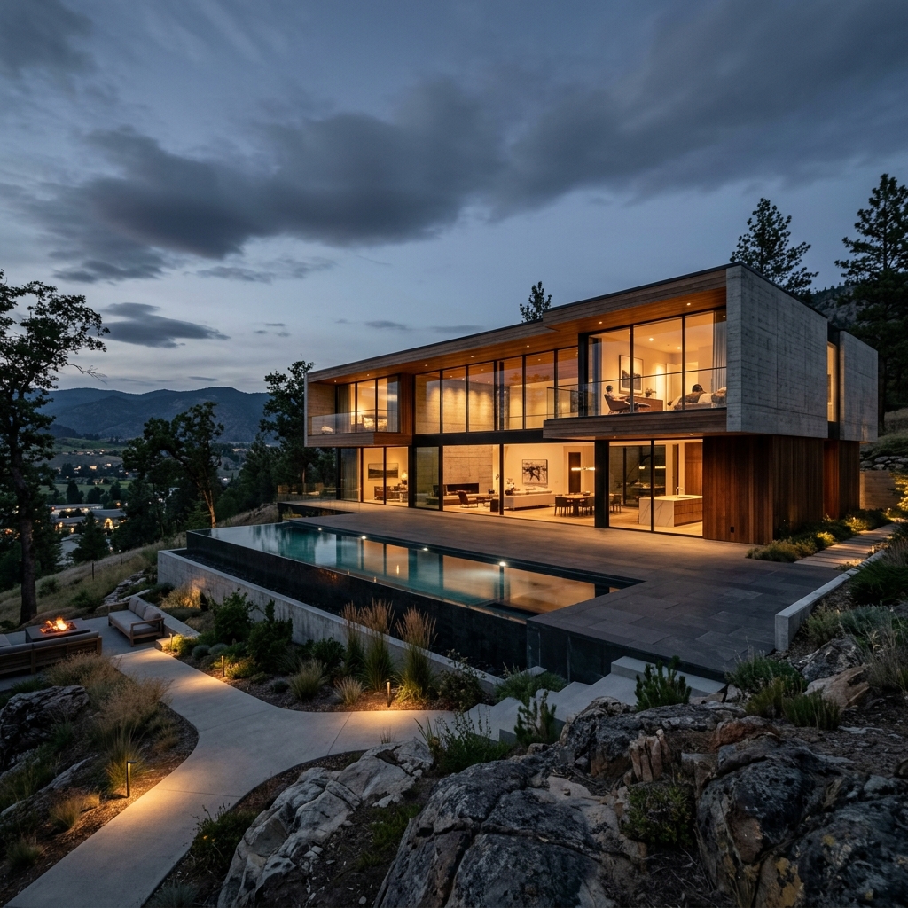 Luxury Modern Residential House exterior drafting showcase